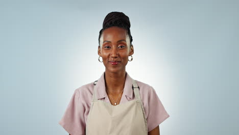 waitress, black woman and pos machine for payment