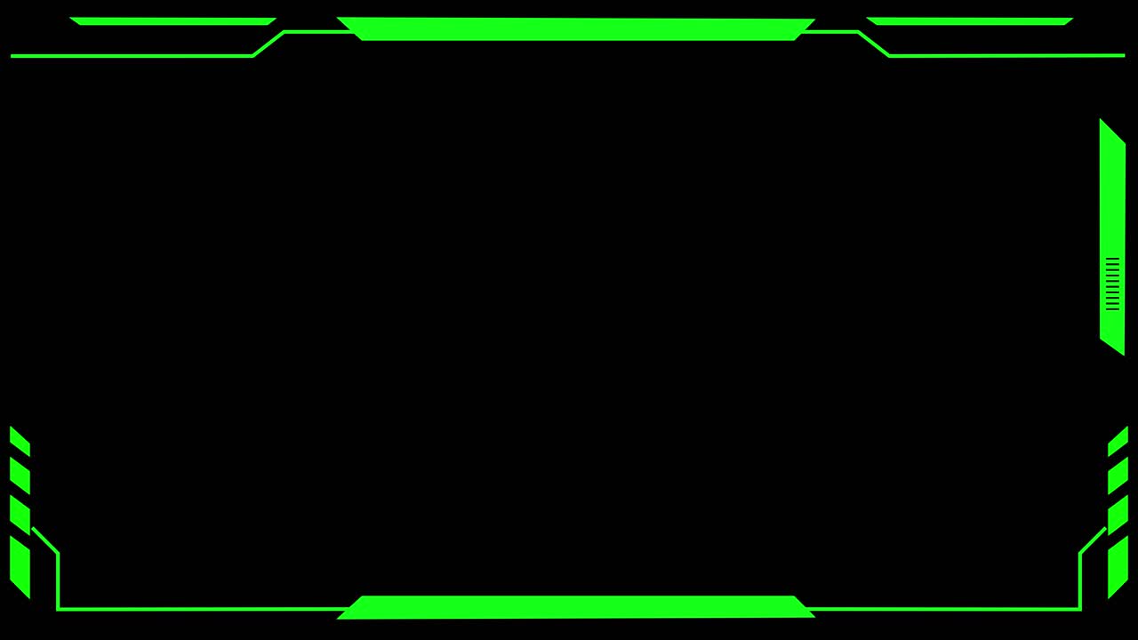 Hud futuristic green elements interference signal user control interface screen panel loop animation