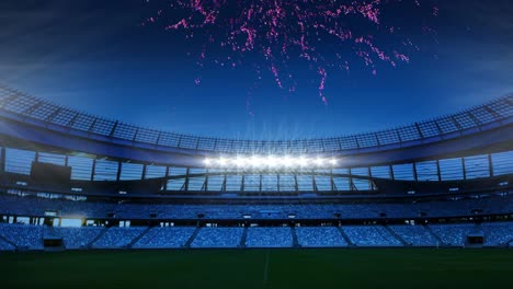 sports stadium with fireworks