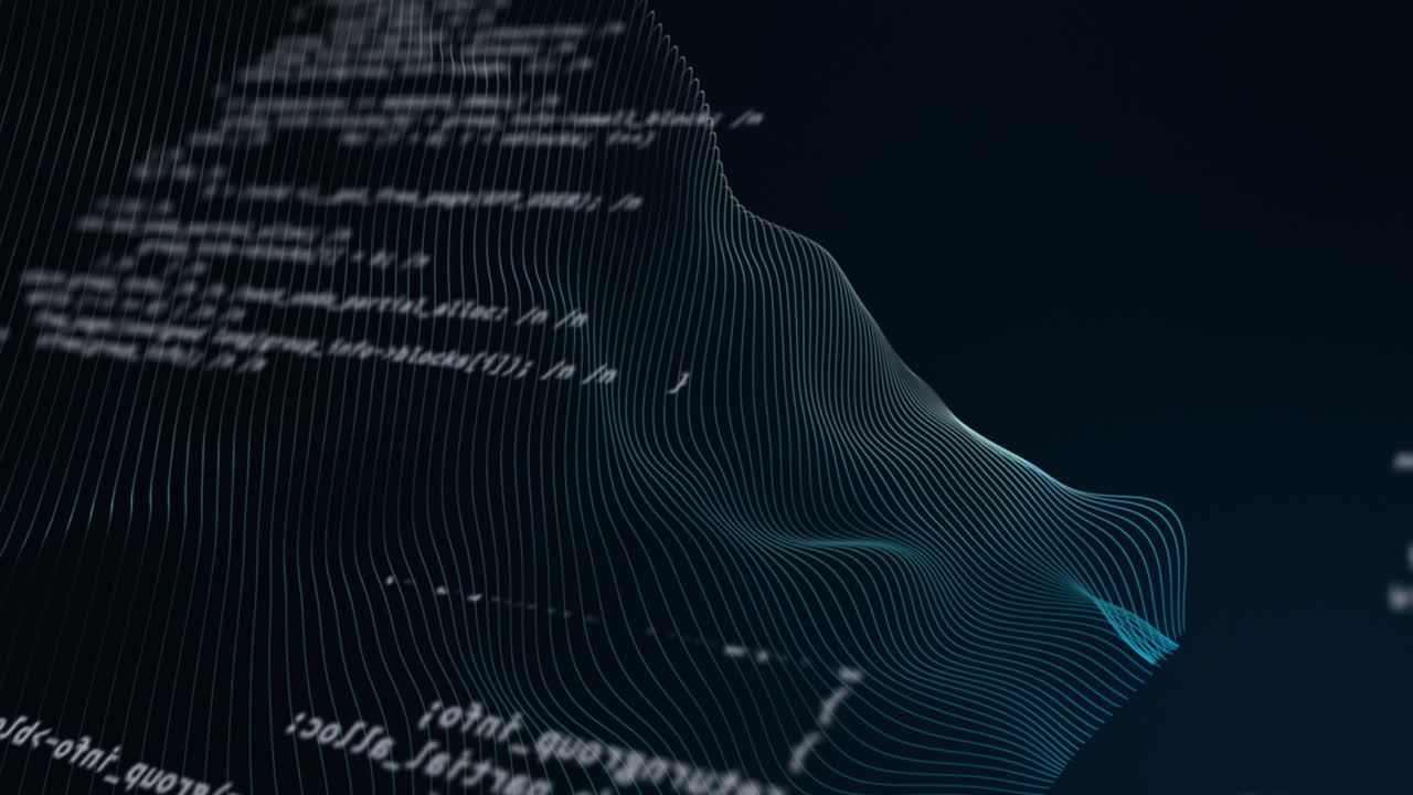 Animation of white lines over data processing