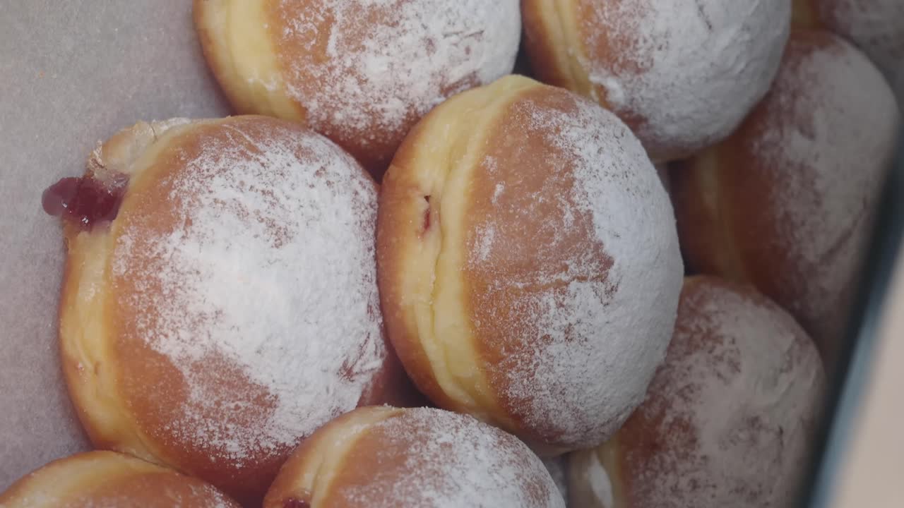 Jelly Doughnuts with Powdered Sugar