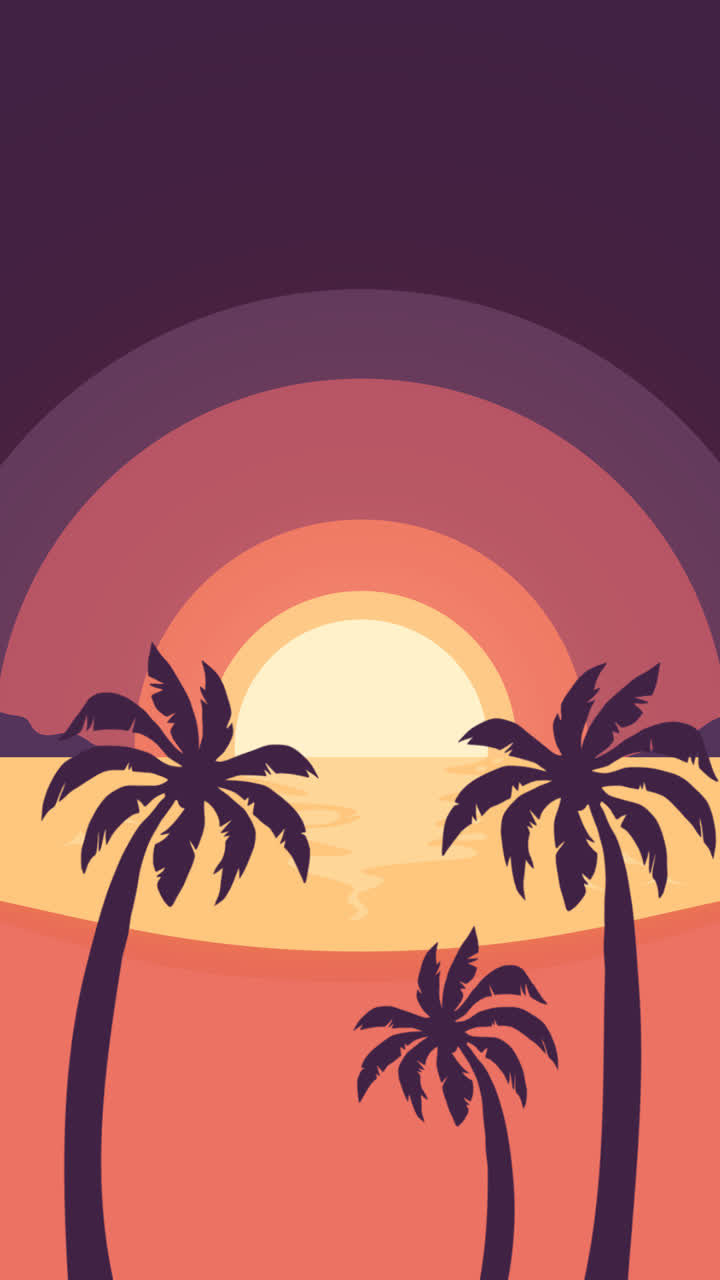 평평한 여름 배경의 애니메이션