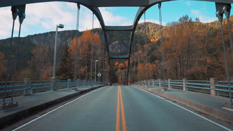 index washington town bridge during fall colors