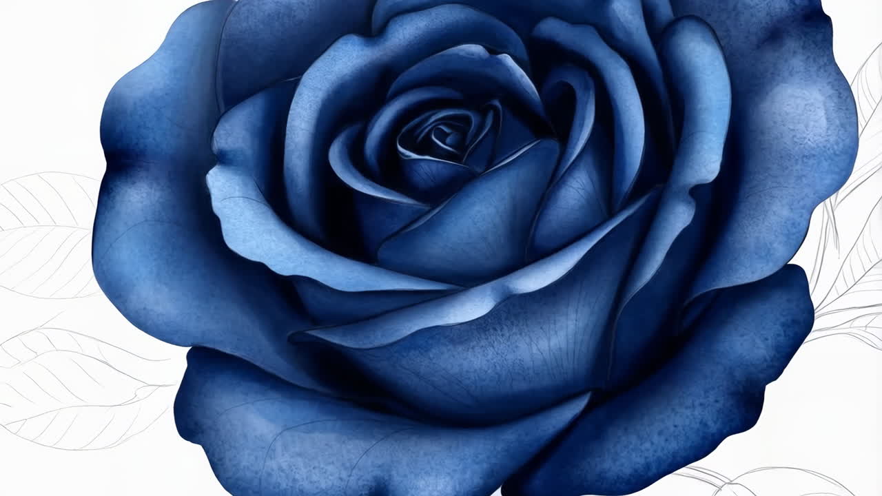 Elegant Blue Rose Illustration