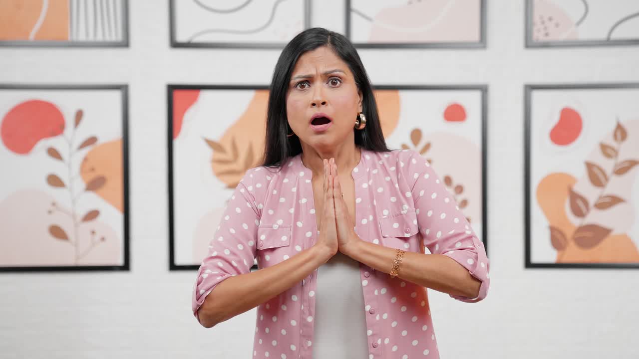 Shocked Indian woman
