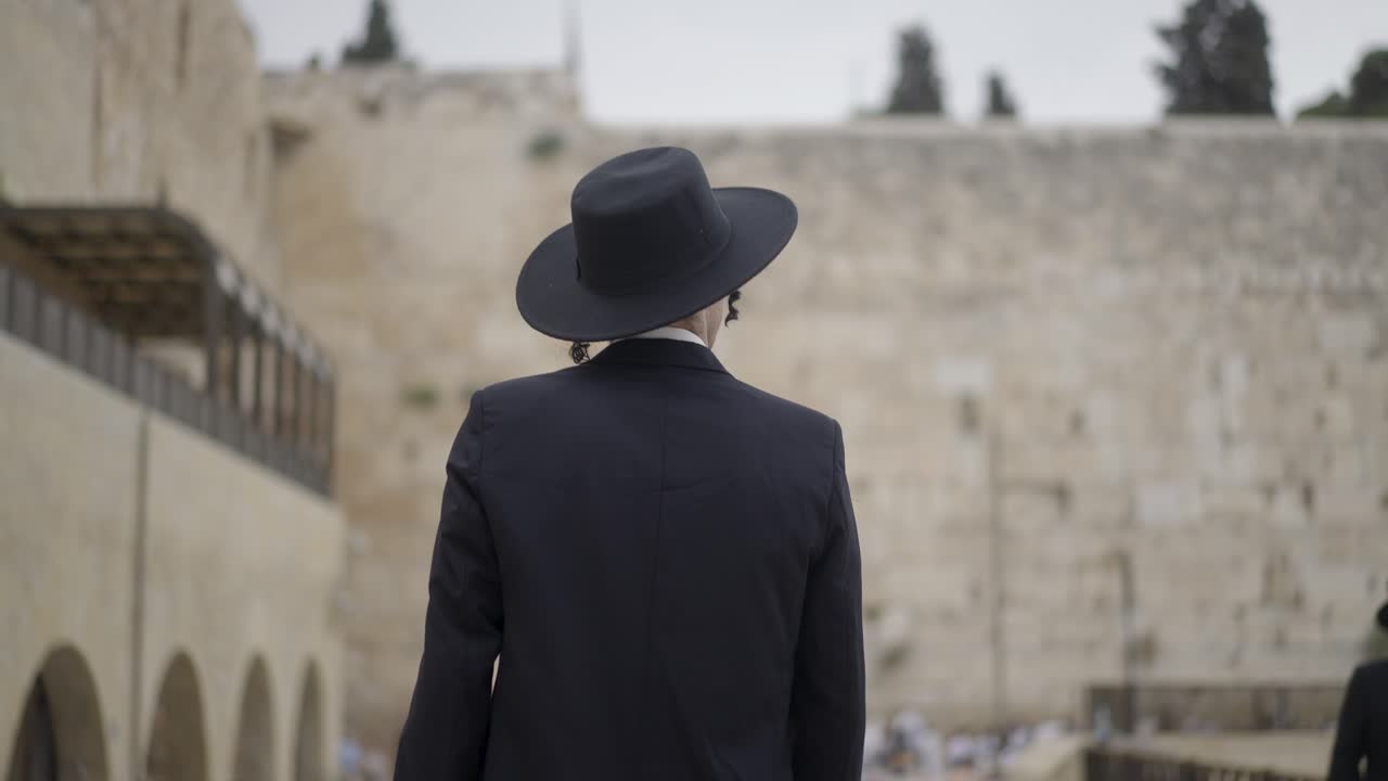 Jewish Man Approaching the Western Wall in Jerusalem