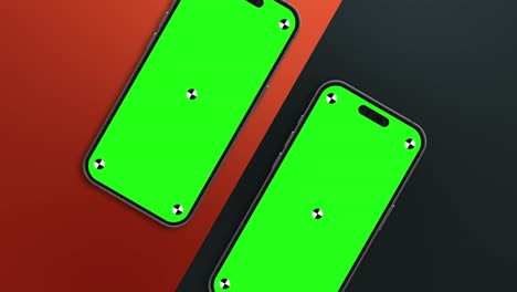 3d-render-of-iPhone-14-Pro-green-screen-with-marks-for-tracking---phone-rotations-and-movements-including-vertical-and-horizontal-positions-on-colorful-background