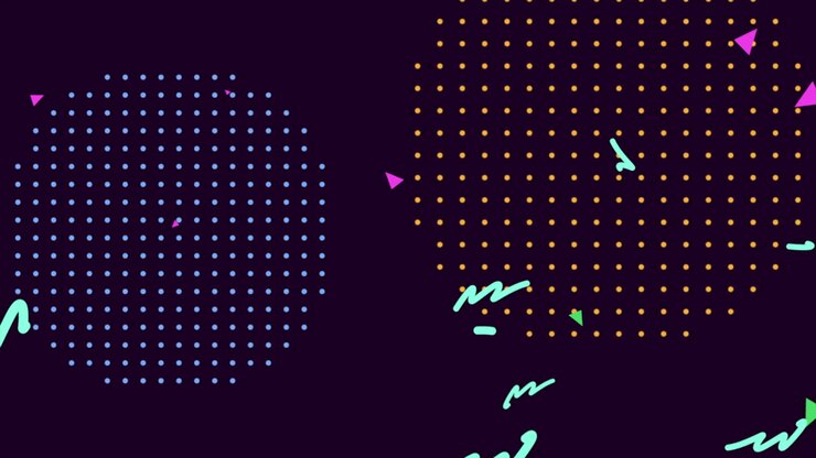 Motivo in stile moderno con punti geometrici e zigzag