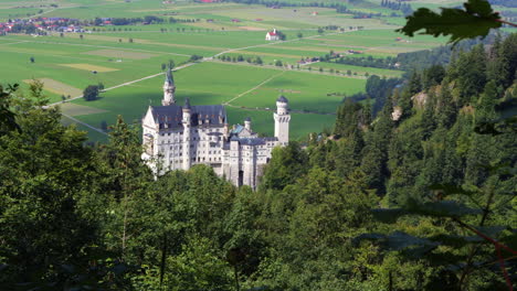 Timelapse-Of-The-Famous-Neuschwanstein-Castle-With-Scenic-Landscape-Near-Fussen,-Bavaria,-Germany