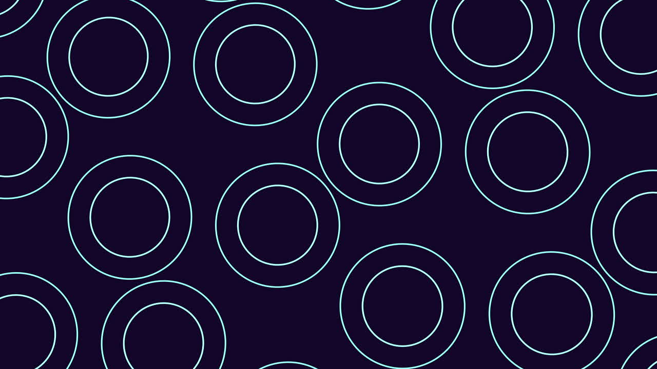 simetría flotante patrón de círculo azul y blanco en fondo oscuro