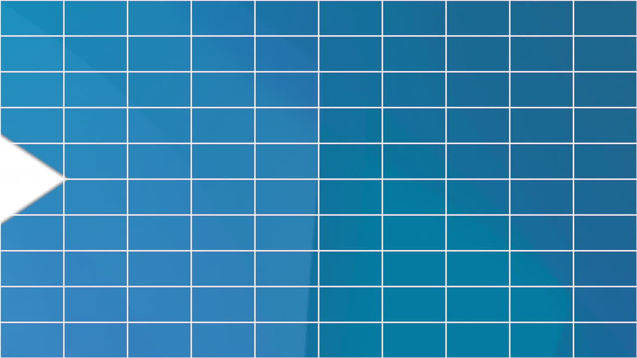 animación de flechas blancas sobre cuadrícula sobre fondo azul con espacio de copia