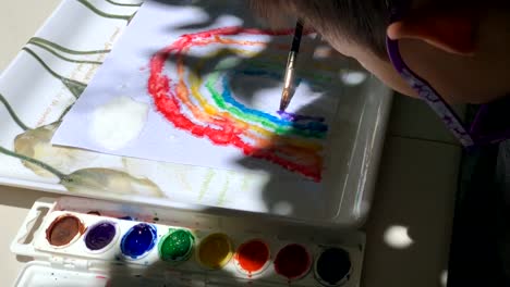 rainbow art; painting; kids summer activity