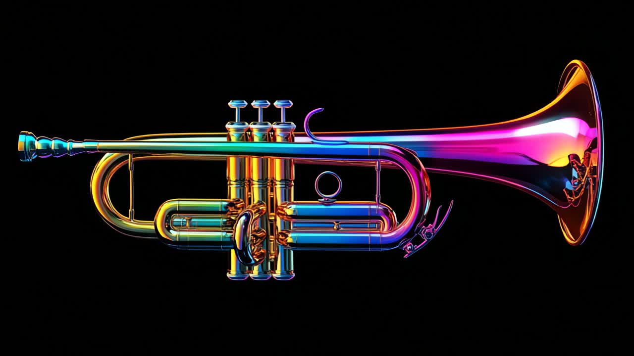 Colorful 3D Render of a Trumpet