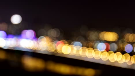 defocused night traffic lights.