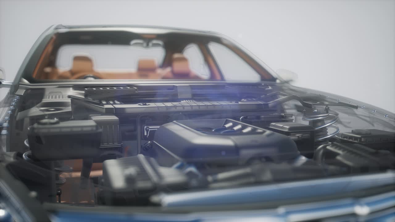 자세한 자동차 엔진 및 다른 부품