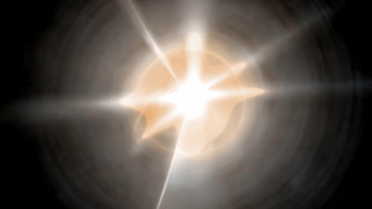 Luce Dorata Eterea che si Espande nello Spazio Oscuro