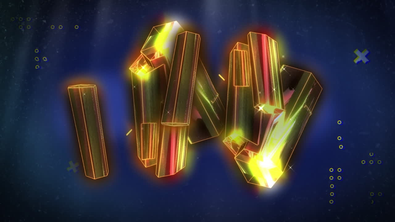 анимация движущихся фигур на синем фоне