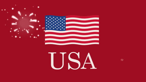 usa flag with fireworks