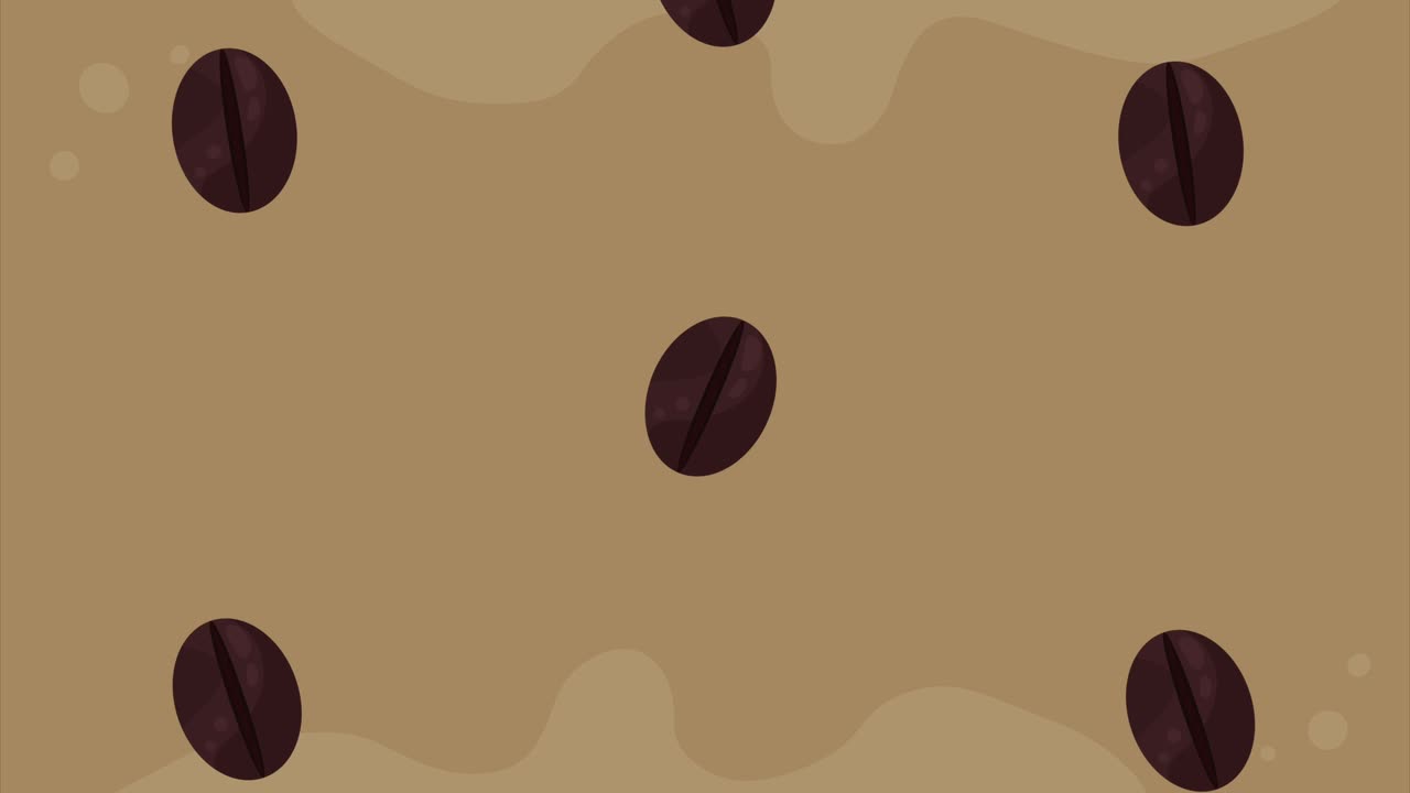 animación del patrón de las deliciosas semillas de café