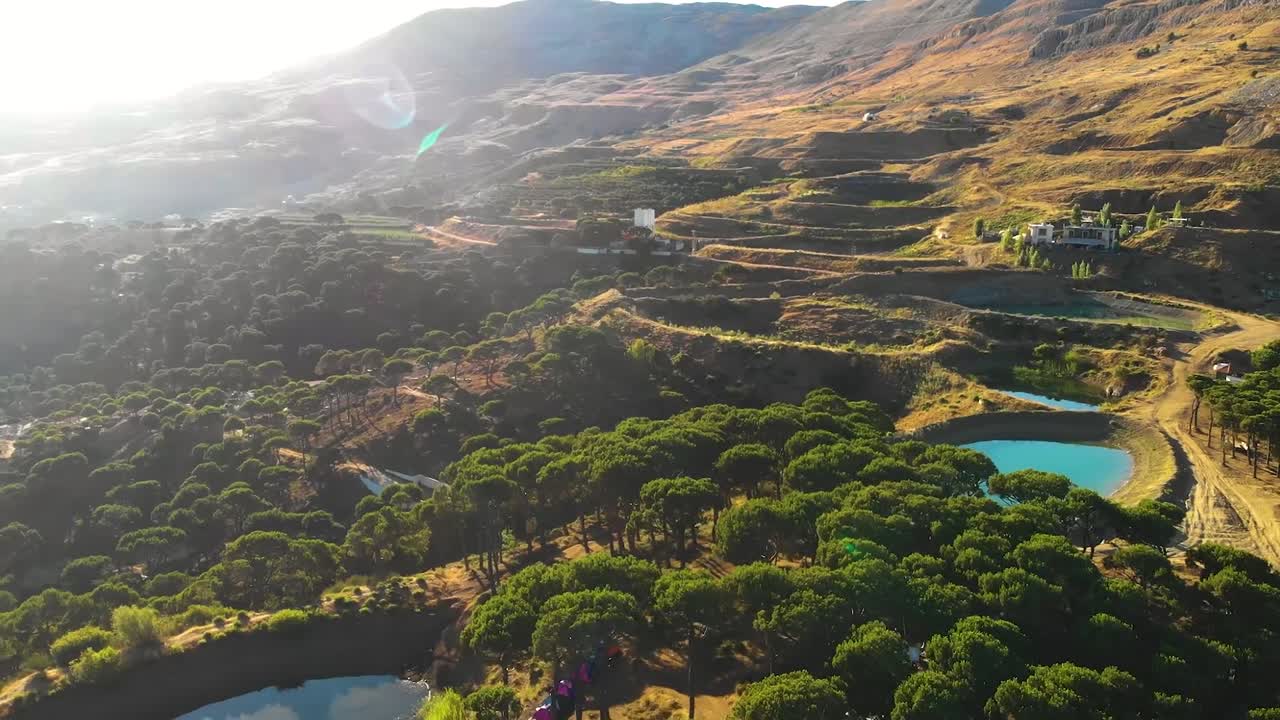 Stunning drone footage of Falougha’s blue lakes and lush pine forests in Lebanon. A peaceful aerial escape into pure nature