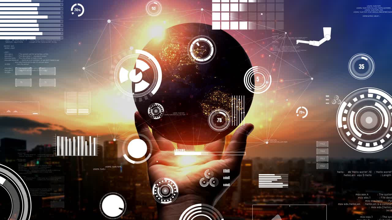 Conceptual industry data dashboard presenting machine status