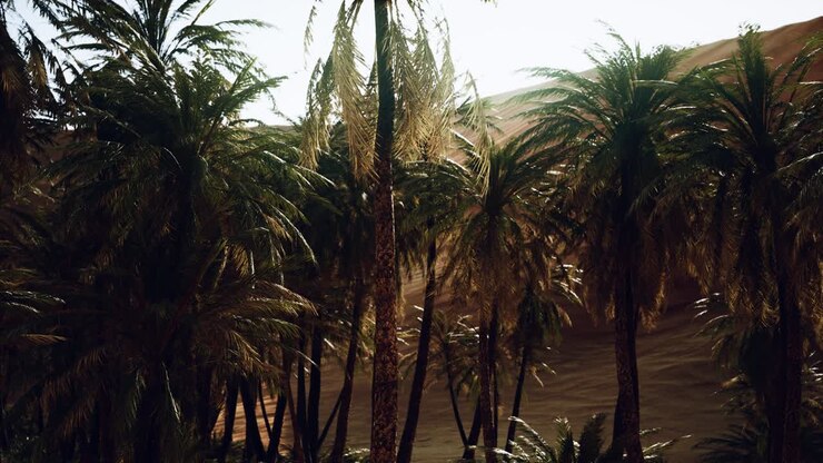 palm trees inside the dunes