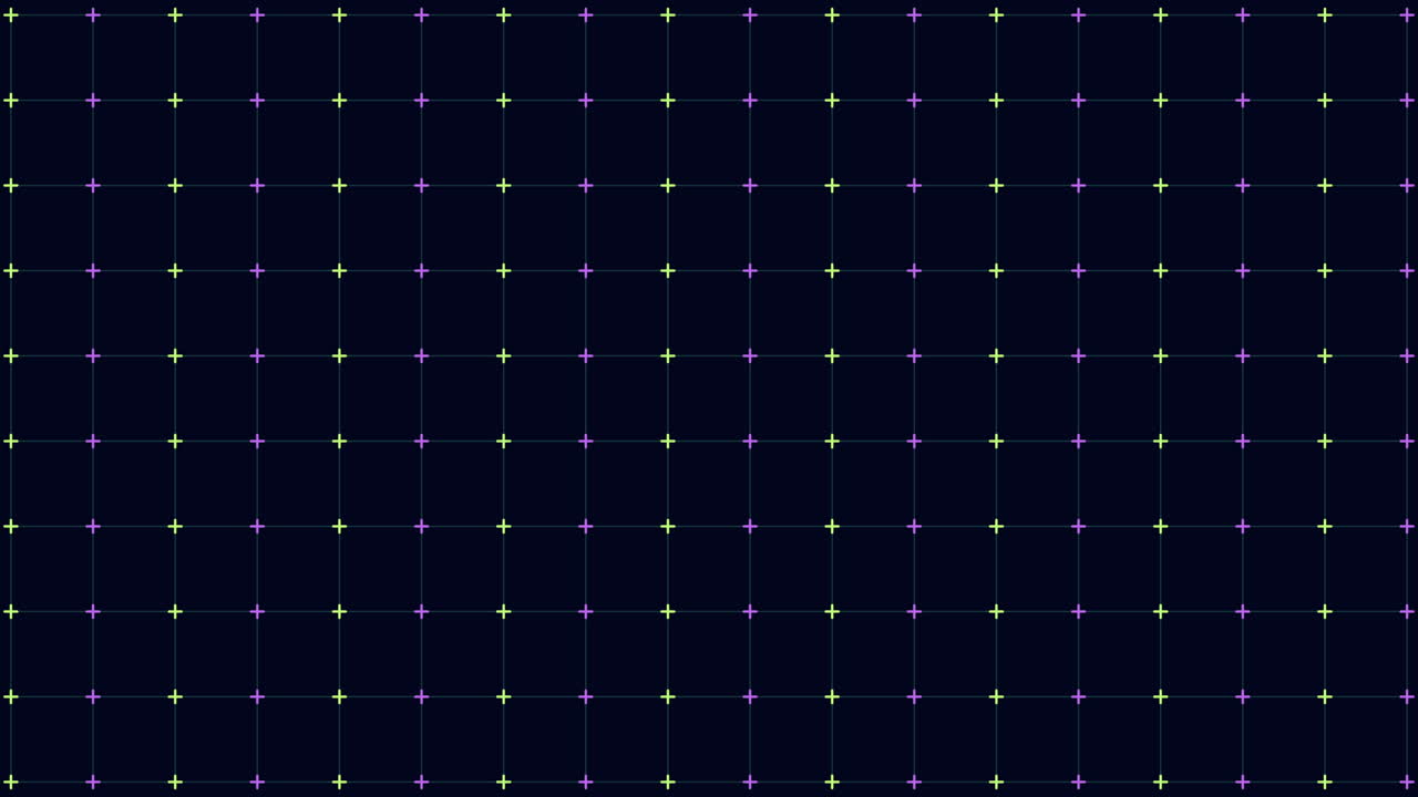 격자선이 있는 무지개 네온 십자가 패턴