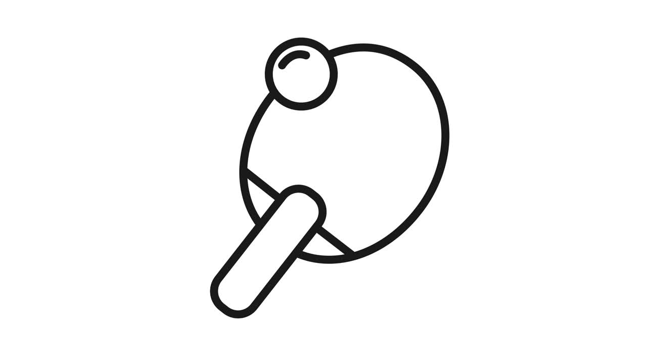 animación gráfica de tenis de mesa dibujado a mano. elemento 4k con canal alfa