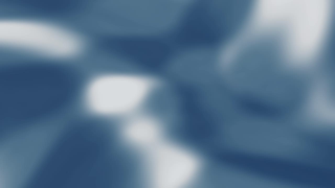 Abstract blue liquid surface flows slowly with soft white light reflections and organic movement