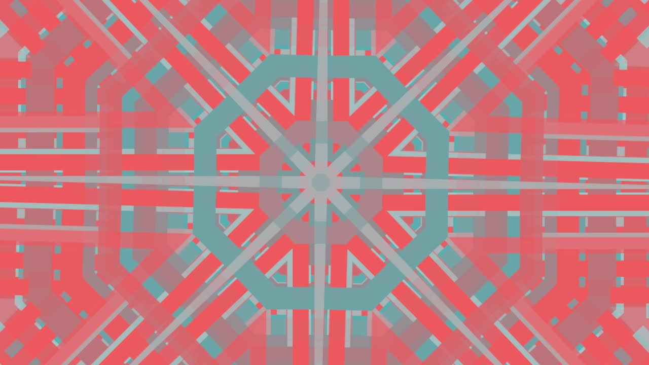 카레이도스코프 효과의 기하학적 네온 조명