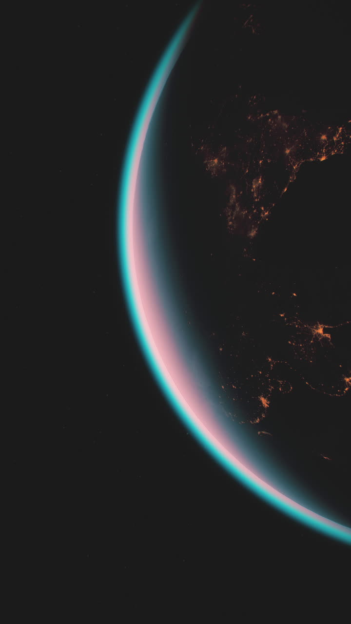 Surface of earth planet in deep space vertical