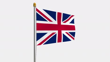 vídeo en bucle de la bandera del reino unido revoloteando en el viento, vídeo en cámara lenta de 4k uhd