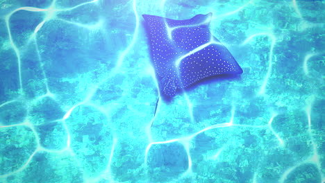 closeup stingray in underwater world with summer background