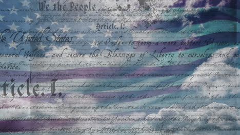 written constitution of the united states and flag