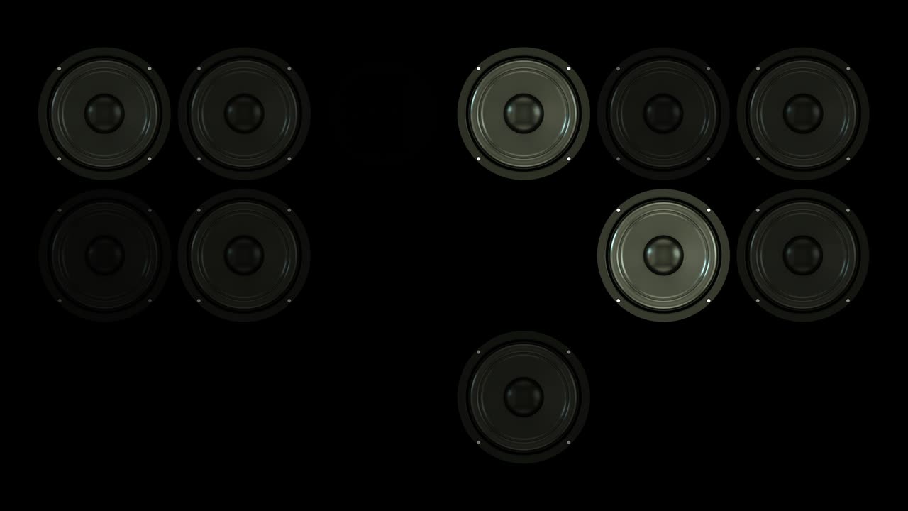 4K Abstract Loopable Audio Speaker Animation, Black Color Background