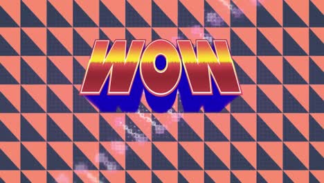 Animation-Von-Wow-Text-über-Geometrischen-Formen-Auf-Rotem-Hintergrund