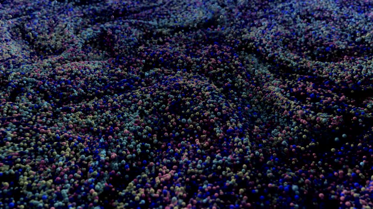 Abstract spheres swirling around like paint.