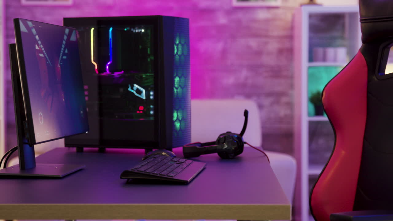 Gaming Setup with RGB Computer and Accessories