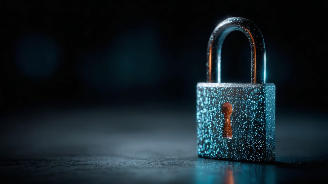 Exploring the Intricacies of Lock Mechanisms: A Close-Up Look at a Captivating Metal Padlock with Unique Textures and Reflections