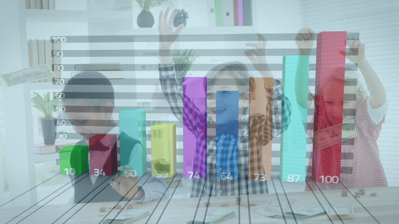 datos financieros sobre jóvenes felices.