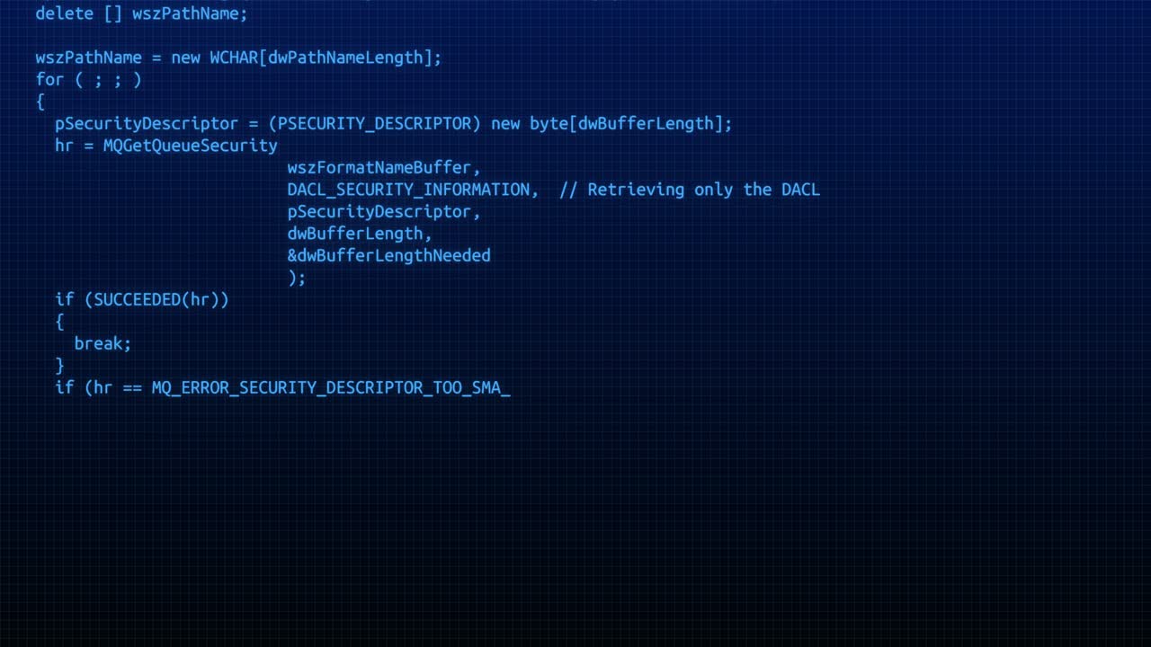 3d hacking code data flow stream on blue computer screen animation network security programming