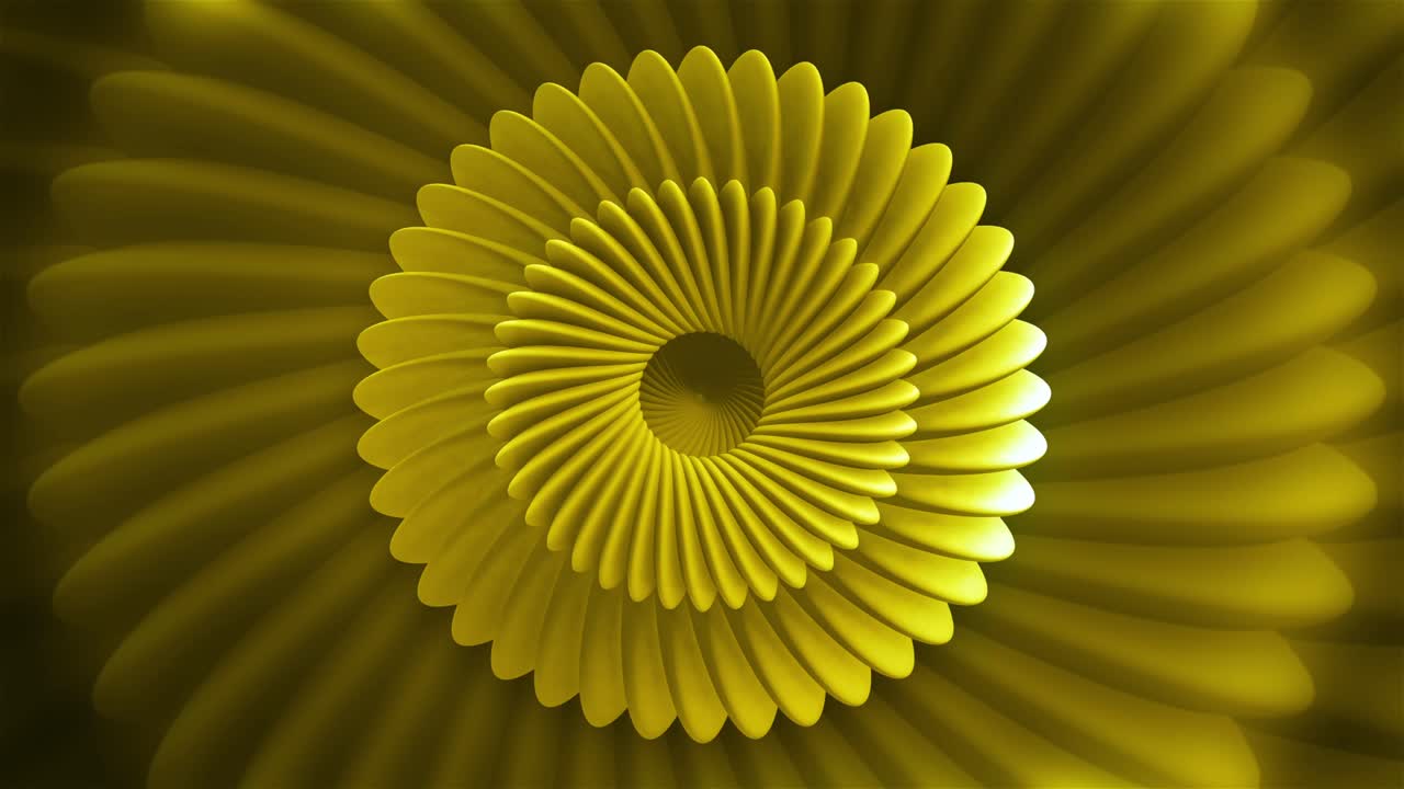 Abstract 3D Spiral Background in Yellow