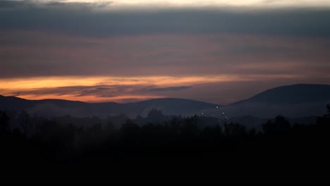 Fireworks-sparkle-and-shimmer-with-dazzling-light-at-dusk-in-slow-motion