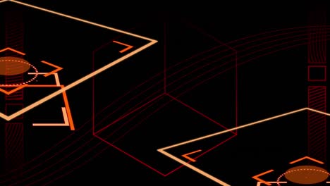 animation of red geometrical shapes on black background