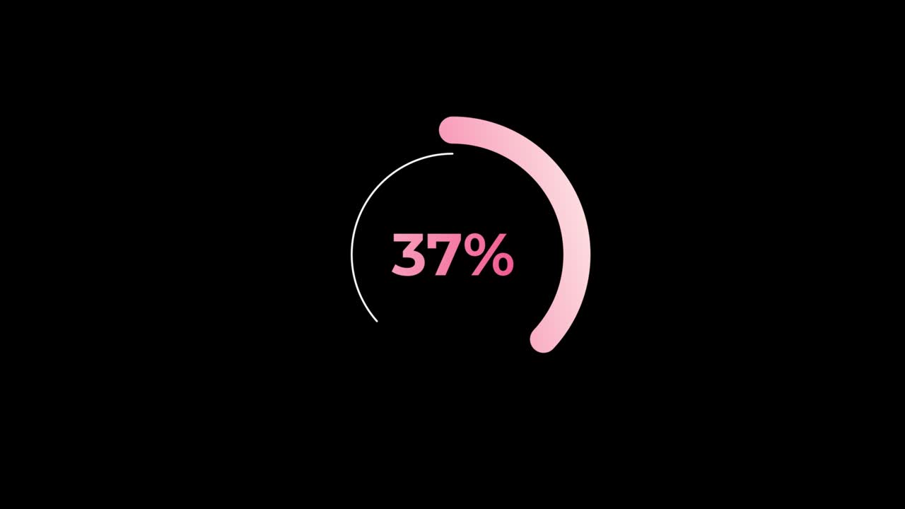 círculo porcentaje de carga de animación 0-40% en el efecto de ciencia rosa.
