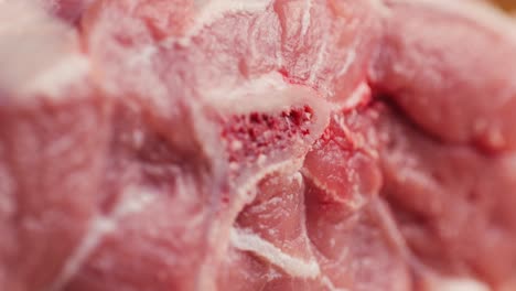 close-up of raw pork ribs