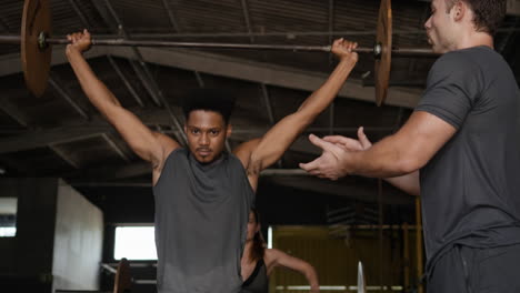 weightlifting session in a gym