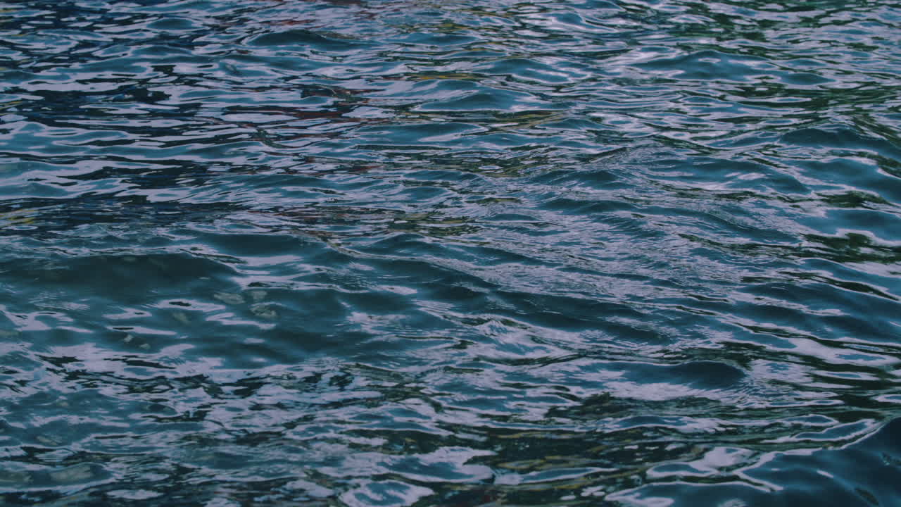 Close-up of Dark Blue Water Surface with Ripples