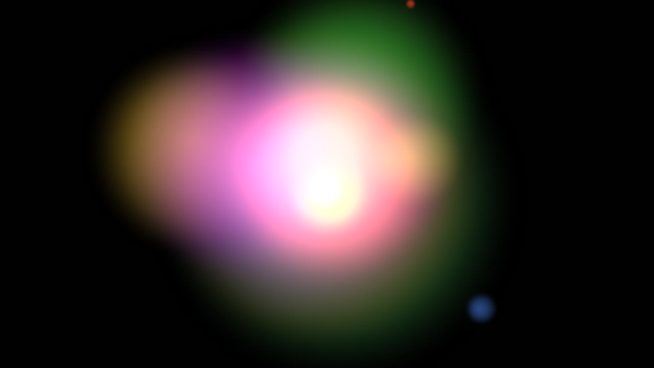 Vivid multi-coloured flashing electromagnetic cosmic light spectrum