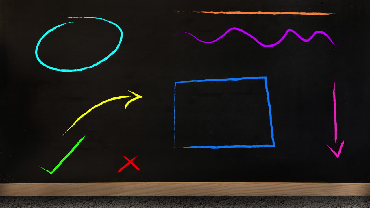 animación digital de formas abstractas multicolores sobre una superficie de madera contra un fondo negro